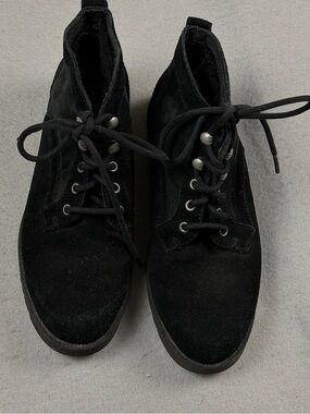 UGG Black Suede Lace-Up Ankle Boots